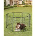 Petshop - Accesorii petshop - Culcusuri si custi - Tarcuri si colivii - Tarc panouri fier caini talie foarte mare cu usa, 157x157x100 cm, pliabil, gri - Infinity.ro