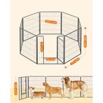Petshop - Accesorii petshop - Culcusuri si custi - Tarcuri si colivii - Tarc panouri fier caini talie foarte mare cu usa, 157x157x100 cm, pliabil, gri - Infinity.ro