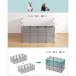 Petshop - Accesorii petshop - Culcusuri si custi - Tarcuri si colivii - Tarc pentru animale de companie, din plastic, DIY, configurabil, 143x73x46cm, gri - Infinity.ro