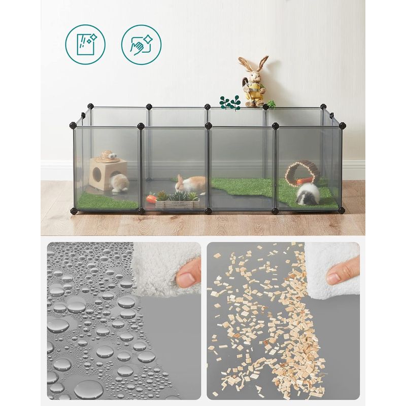 Petshop - Accesorii petshop - Culcusuri si custi - Tarcuri si colivii - Tarc pentru animale de companie, din plastic, DIY, configurabil, 143x73x46cm, gri - Infinity.ro