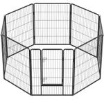 Petshop - Accesorii petshop - Culcusuri si custi - Tarcuri si colivii - Tarc metalic pentru animale, 8 panouri modulare, utilizare interior sau exterior, 160x160x100 cm, negru - Infinity.ro
