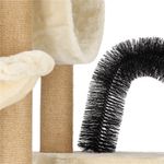 Petshop - Accesorii petshop - Jucarii animale - Ansambluri de joaca - Ansamblu joaca pisici loc zgariat ascunzatoare culcus hamac minge, 154 cm, stalpi sisal, crem - Infinity.ro