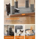 Petshop - Accesorii petshop - Jucarii animale - Ansambluri de joaca - Ansamblu joaca pisici tip copac cu culcus ascunzatoare, 50x40x110 cm, stalpi sisal, gri deschis - Infinity.ro