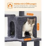 Petshop - Accesorii petshop - Jucarii animale - Ansambluri de joaca - Ansamblu de joaca pentru pisici, tip copac, cu culcus, hamac si ascunzatoare, 55x45x143cm, gri inchis - Infinity.ro