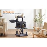 Petshop - Accesorii petshop - Jucarii animale - Ansambluri de joaca - Ansamblu de joaca pentru pisici, tip copac, cu 2 culcusuri si ascunzatoare, 48x48x96cm, gri inchis - Infinity.ro