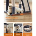 Petshop - Accesorii petshop - Jucarii animale - Ansambluri de joaca - Ansamblu de joaca pentru pisici, tip copac, cu 2 culcusuri si ascunzatoare, 48x48x96cm, gri inchis - Infinity.ro