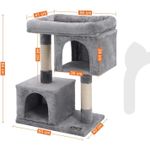 Petshop - Accesorii petshop - Jucarii animale - Ansambluri de joaca - Ansamblu de joaca pentru pisici, plus si sisal, 2 ascunzatori si platforma mare, 60x40x84 cm, gri - Infinity.ro