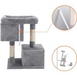 Petshop - Accesorii petshop - Jucarii animale - Ansambluri de joaca - Ansamblu de joaca pentru pisici, plus si sisal, 2 ascunzatori si platforma mare, 60x40x84 cm, gri - Infinity.ro