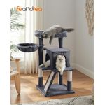 Petshop - Accesorii petshop - Jucarii animale - Ansambluri de joaca - Ansamblu de joaca pentru pisici, tip copac, cu 2 culcusuri si ascunzatoare, 48x48x96cm, gri inchis - Infinity.ro