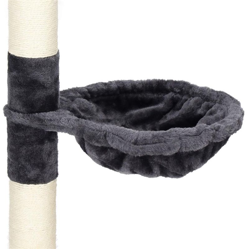 Petshop - Accesorii petshop - Jucarii animale - Ansambluri de joaca - Ansamblu joaca pisici stalp catarat pana la tavan reglabil, 240-265 cm, stalpi sisal, gri inchis - Infinity.ro