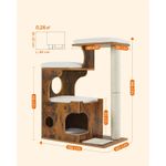 Petshop - Accesorii petshop - Jucarii animale - Ansambluri de joaca - Ansamblu de joaca pentru pisici, tip mobilier, MDF, cu 3 culcusuri si ascunzatoare, 66x40x86cm, maro rustic - Infinity.ro