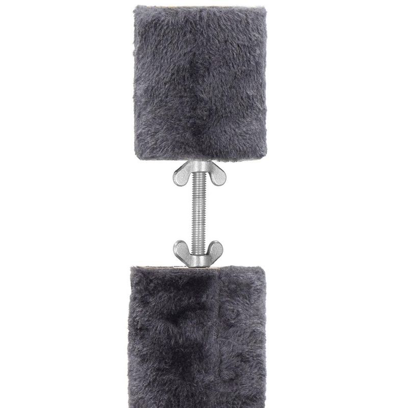 Petshop - Accesorii petshop - Jucarii animale - Ansambluri de joaca - Ansamblu joaca pisici stalp catarat pana la tavan reglabil, 240-265 cm, stalpi sisal, gri inchis - Infinity.ro