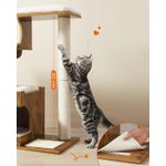 Petshop - Accesorii petshop - Jucarii animale - Ansambluri de joaca - Ansamblu de joaca pentru pisici, tip mobilier, MDF, cu 3 culcusuri si ascunzatoare, 66x40x86cm, maro rustic - Infinity.ro