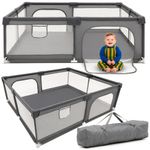 Petshop - Accesorii petshop - Culcusuri si custi - Tarcuri si colivii - Tarc joaca pliabil copii intrare fermoar plasa protectie, 200x180x66 cm, sigur, gri - Infinity.ro