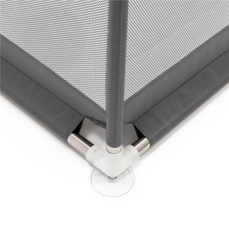 Petshop - Accesorii petshop - Culcusuri si custi - Tarcuri si colivii - Tarc joaca pliabil copii intrare fermoar plasa protectie, 200x180x66 cm, sigur, gri - Infinity.ro