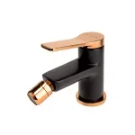 Casa si Gradina - Sanitare - Lavoar baie si accesorii - Baterii sanitare - Baterie bideu FDesign Seppia FD1-SPA-6-25, 3/8'', marimea S, monocomanda, aerator, ventil, mat, negru / cupru - Infinity.ro