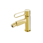 Casa si Gradina - Sanitare - Lavoar baie si accesorii - Baterii sanitare - Baterie bideu FDesign Zaffiro FD1-ZFR-6-55, 3/8'', marimea M, monocomanda, aerator, ventil, lucios, auriu - Infinity.ro