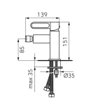 Casa si Gradina - Sanitare - Lavoar baie si accesorii - Baterii sanitare - Baterie bideu FDesign Zaffiro FD1-ZFR-6-55, 3/8'', marimea M, monocomanda, aerator, ventil, lucios, auriu - Infinity.ro