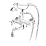 Casa si Gradina - Sanitare - Lavoar baie si accesorii - Baterii sanitare - Baterie cada - dus FDesign Lacrima dubla comanda crom lucios cu set de dus - Infinity.ro