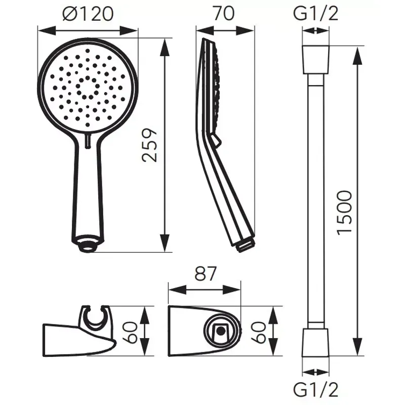Casa si Gradina - Sanitare - Lavoar baie si accesorii - Baterii sanitare - Baterie cada FDesign Seppia, aparenta, diverter, set dus, mat, negru/cupru, FD1-SPA-1-25 - Infinity.ro