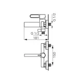 Casa si Gradina - Sanitare - Lavoar baie si accesorii - Baterii sanitare - Baterie cada FDesin Zaffiro FD1-ZFR-1-33, 1/2'', aparenta, diverter, anti-reflux, mat, alb - Infinity.ro
