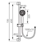Casa si Gradina - Sanitare - Lavoar baie si accesorii - Baterii sanitare - Baterie dus Fdesign Ardesia, aparenta, colona dus, mat, negru/cupru, FD1-ARD-7-25 - Infinity.ro