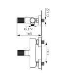 Casa si Gradina - Sanitare - Lavoar baie si accesorii - Baterii sanitare - Baterie dus Fdesign Ardesia, aparenta, colona dus, mat, negru/cupru, FD1-ARD-7-25 - Infinity.ro