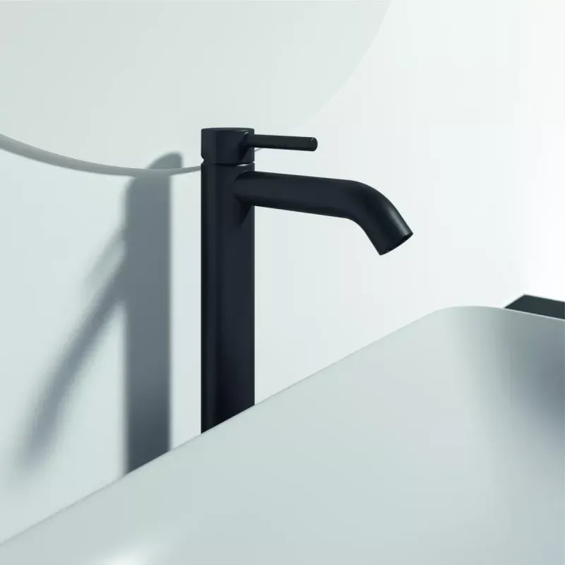 Casa si Gradina - Sanitare - Lavoar baie si accesorii - Baterii sanitare - Baterie lavoar CeraLine, XL, 321 mm, ventil, mat, negru, BD137XG - Infinity.ro