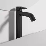 Casa si Gradina - Sanitare - Lavoar baie si accesorii - Baterii sanitare - Baterie lavoar CeraLine, XL, 321 mm, ventil, mat, negru, BD137XG - Infinity.ro