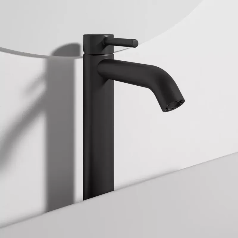 Casa si Gradina - Sanitare - Lavoar baie si accesorii - Baterii sanitare - Baterie lavoar CeraLine, XL, 321 mm, ventil, mat, negru, BD137XG - Infinity.ro