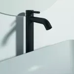 Casa si Gradina - Sanitare - Lavoar baie si accesorii - Baterii sanitare - Baterie lavoar CeraLine, XL, 321 mm, ventil, mat, negru, BD137XG - Infinity.ro