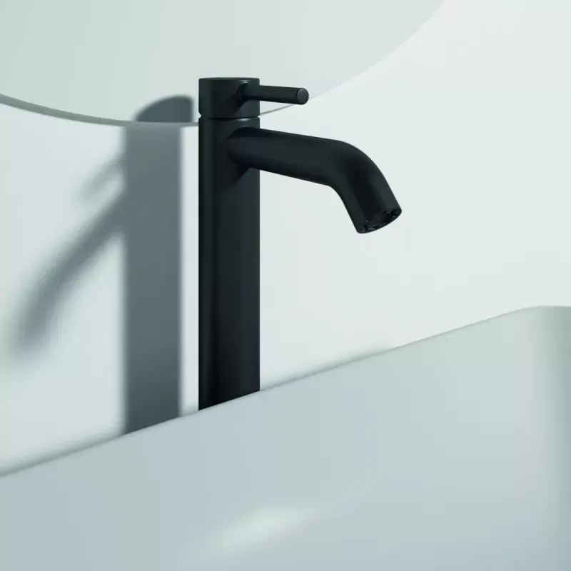 Casa si Gradina - Sanitare - Lavoar baie si accesorii - Baterii sanitare - Baterie lavoar CeraLine, XL, 321 mm, ventil, mat, negru, BD137XG - Infinity.ro