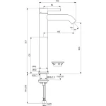 Casa si Gradina - Sanitare - Lavoar baie si accesorii - Baterii sanitare - Baterie lavoar CeraLine, XL, 321 mm, ventil, mat, negru, BD137XG - Infinity.ro