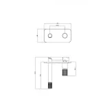 Casa si Gradina - Sanitare - Lavoar baie si accesorii - Baterii sanitare - Baterie lavoar FDesign Ardesia FD1-ARD-3PA-25, 1/2'', montare pe perete, marimea L, fara ventil, mat, negru / cupru - Infinity.ro