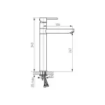Casa si Gradina - Sanitare - Lavoar baie si accesorii - Baterii sanitare - Baterie lavoar Fdesign Flusso, XL, 343 mm, ventil, crom, FD1-FLS-2L-11 - Infinity.ro