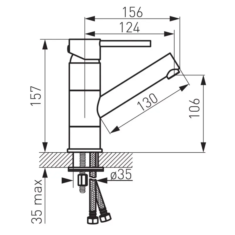 Casa si Gradina - Sanitare - Lavoar baie si accesorii - Baterii sanitare - Baterie lavoar Fdesign Flusso, M, 157 mm, ventil, lucios, auriu, FD1-FLS-2A-55 - Infinity.ro