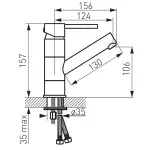 Casa si Gradina - Sanitare - Lavoar baie si accesorii - Baterii sanitare - Baterie lavoar Fdesign Flusso, M, 157 mm, ventil, crom, FD1-FLS-2A-11 - Infinity.ro