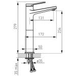 Casa si Gradina - Sanitare - Lavoar baie si accesorii - Baterii sanitare - Baterie lavoar FDesign Seppia FD1-SPA-2L-11, 3/8'', marimea XL, monocomanda, ventil push to open, crom - Infinity.ro