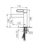 Casa si Gradina - Sanitare - Lavoar baie si accesorii - Baterii sanitare - Baterie lavoar FDesin Zaffiro FD1-ZFR-2-33, 3/8'', marimea M, monocomanda, ventil, mat, alb - Infinity.ro