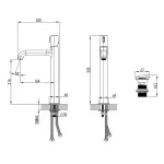 Casa si Gradina - Sanitare - Lavoar baie si accesorii - Baterii sanitare - Baterie lavoar FDresign Meandro FD1-MDR-2L-11, 3/8'', marimea XL, monocomanda, ventil push to open, crom - Infinity.ro