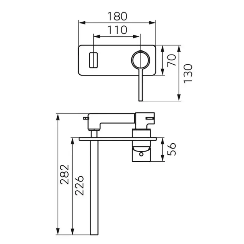 Casa si Gradina - Sanitare - Lavoar baie si accesorii - Baterii sanitare - Baterie lavoar FDesin Zaffiro FD1-ZFR-3PA-25, 1/2'', montare pe perete,a L, valva inclusa, fara ventil, mat - Infinity.ro