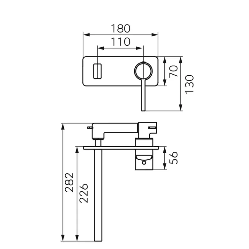 Casa si Gradina - Sanitare - Lavoar baie si accesorii - Baterii sanitare - Baterie lavoar FDesin Zaffiro FD1-ZFR-3PA-33, 1/2'', montare pe perete, marimea L, valva inclusa, fara ventil, mat, alb - Infinity.ro