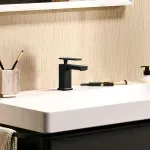Casa si Gradina - Sanitare - Lavoar baie si accesorii - Baterii sanitare - Baterie lavoar Hansgrohe Tecturis E, S, 135 mm, pornire rece, mat, negru,73001670 - Infinity.ro