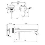 Casa si Gradina - Sanitare - Lavoar baie si accesorii - Baterii sanitare - Baterie lavoar Ideal Standard Cerafine BD133XG, 1/2'', montare pe perete,a L, monocomanda, necesita set fixare, mat - Infinity.ro