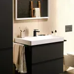 Casa si Gradina - Sanitare - Lavoar baie si accesorii - Baterii sanitare - Baterie lavoar Hansgrohe Tecturis E, S, 135 mm, pornire rece, mat, negru,73001670 - Infinity.ro