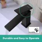 Casa si Gradina - Sanitare - Lavoar baie si accesorii - Baterii sanitare - Baterie lavoar Hansgrohe Tecturis E, S, 135 mm, pornire rece, mat, negru,73001670 - Infinity.ro