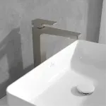 Casa si Gradina - Sanitare - Lavoar baie si accesorii - Baterii sanitare - Baterie lavoar inalta Villeroy&Boch Architectura Square nichel periat cu ventil Push-Open - Infinity.ro