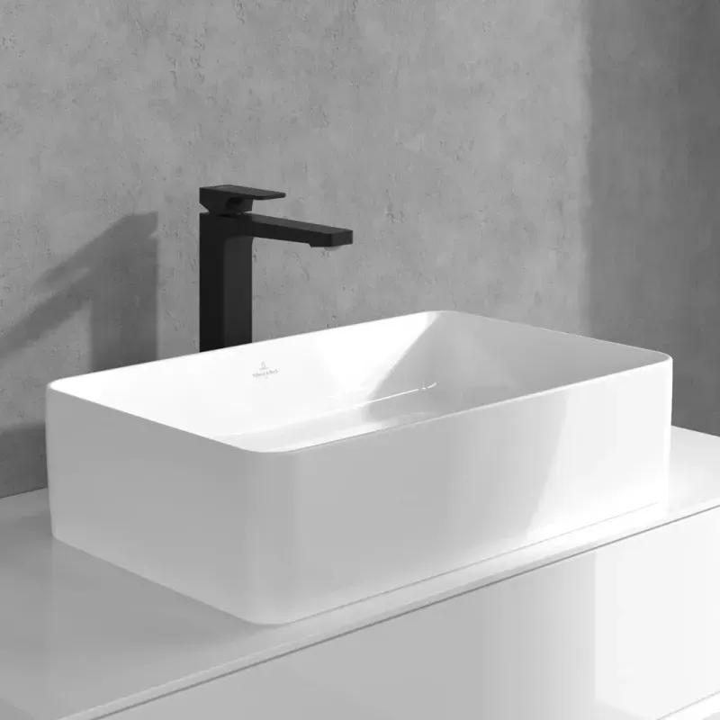Casa si Gradina - Sanitare - Lavoar baie si accesorii - Baterii sanitare - Baterie lavoar Villeroy and Boch Architectura, XL, 306 mm, ventil, mat, negru, TVW125002000K5 - Infinity.ro