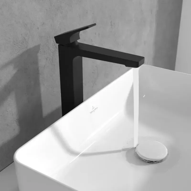 Casa si Gradina - Sanitare - Lavoar baie si accesorii - Baterii sanitare - Baterie lavoar Villeroy and Boch Architectura, XL, 306 mm, ventil, mat, negru, TVW125002000K5 - Infinity.ro
