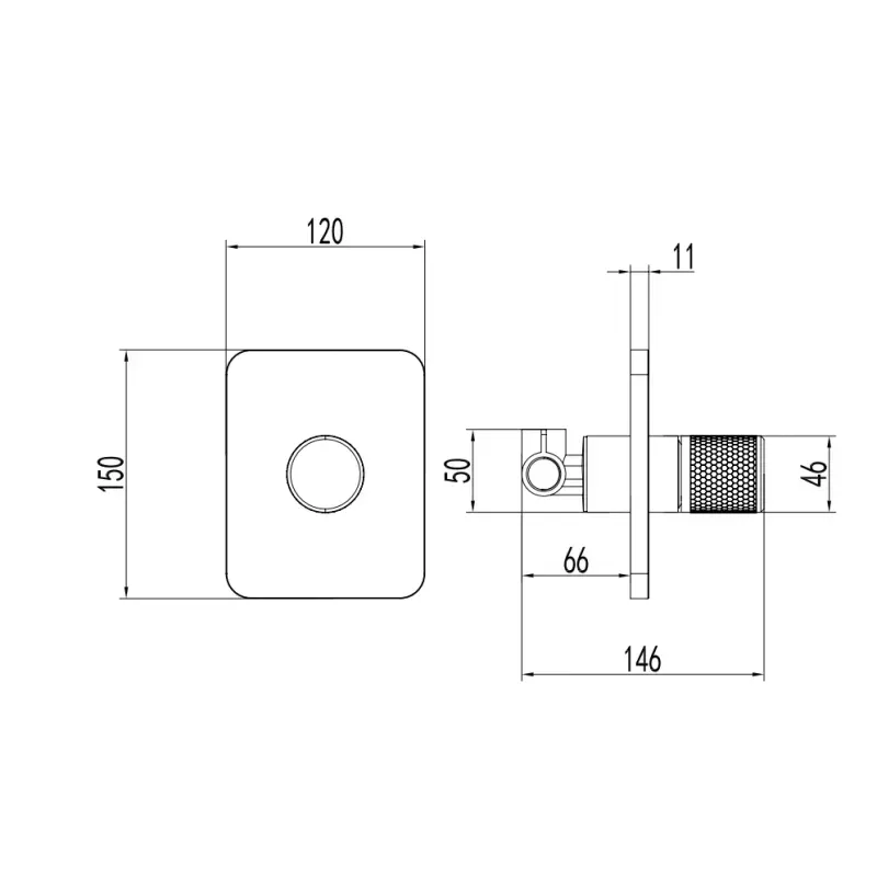 Casa si Gradina - Sanitare - Lavoar baie si accesorii - Baterii sanitare - Unitate comanda FDesign Ardesia FD1-ARD-7PA-25, 1/2'', incastrat, 1 iesire, include mixer incastrat, mat, negru / cupru - Infinity.ro